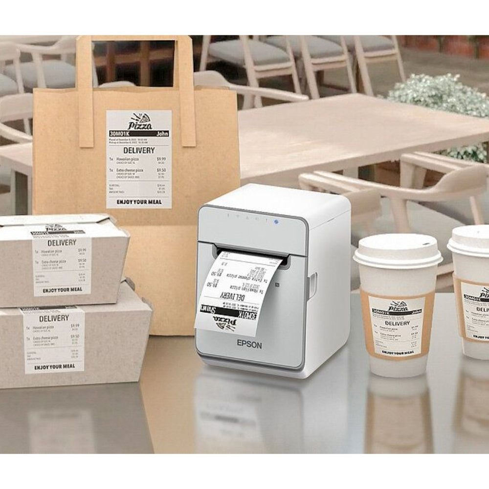 Campione rotolo etichetta termica linerless linerfree 80 x 80 x 25 mm - 50 m, adesivo riposizionabile (1 rotolo)