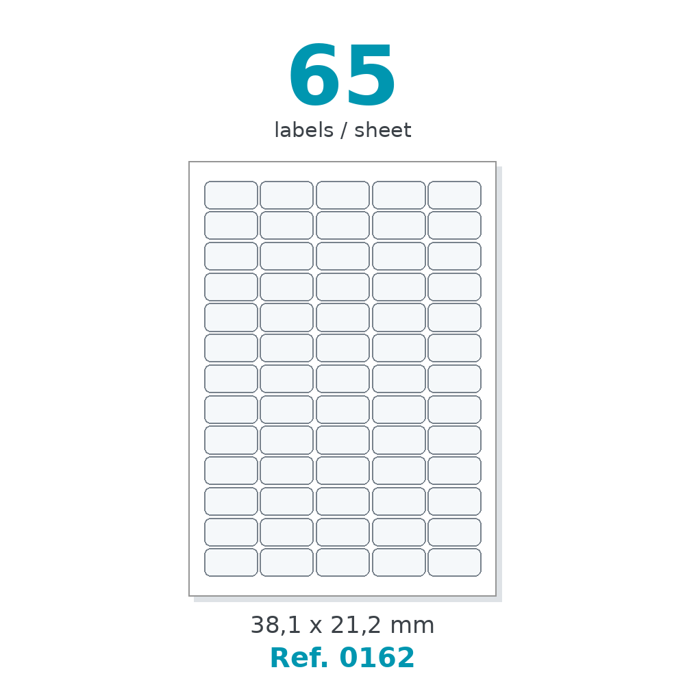 Label sheet layout - Ref. 0162