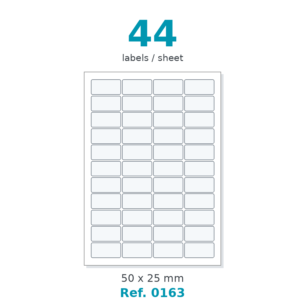 A4 label sheet layout - Ref. 0163