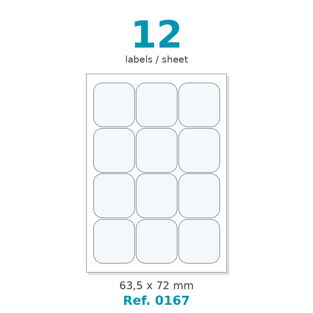 Label sheet layout - Ref. 0167