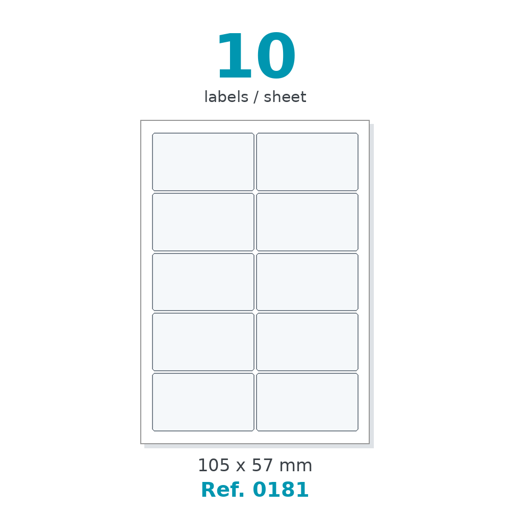A4 label sheet layout - Ref. 0181