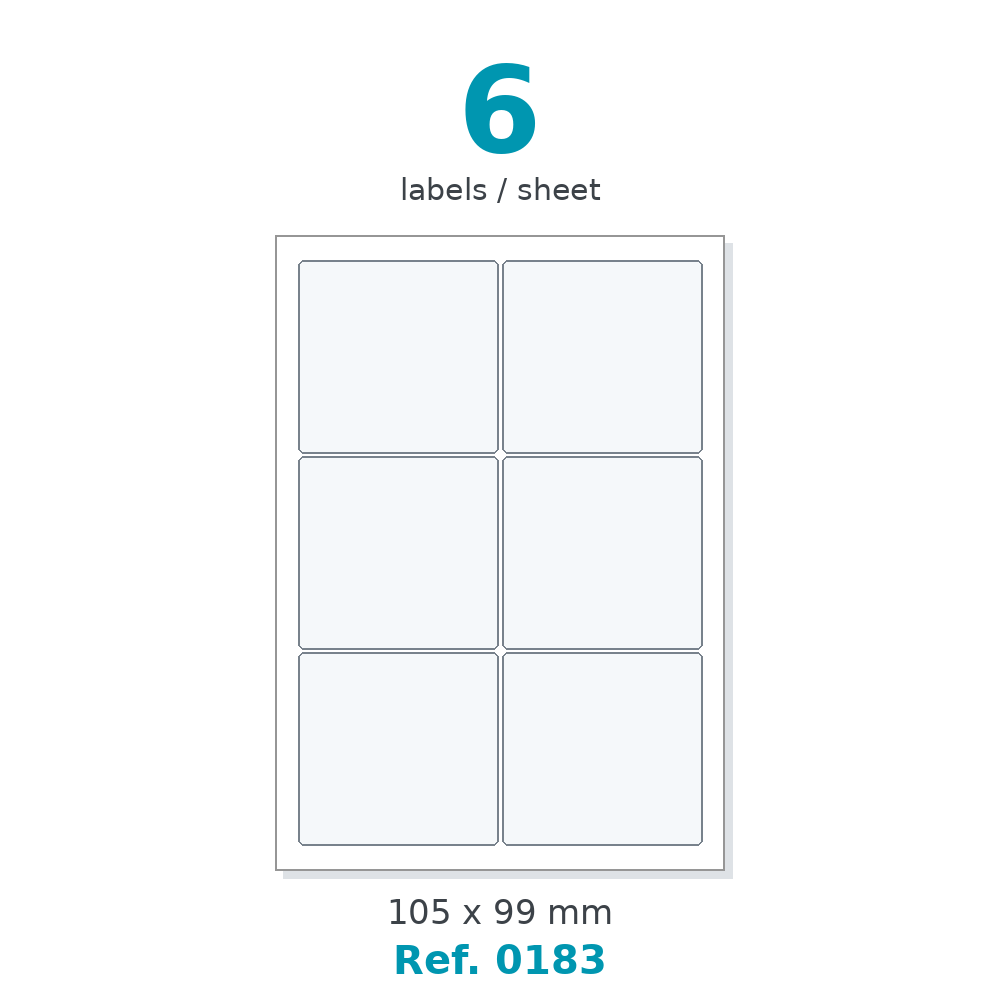 A4 label sheet layout - Ref. 0183
