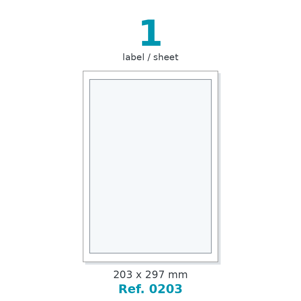 Label sheet layout - Ref. 0203