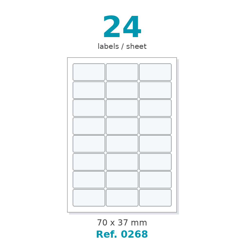 A4 label sheet layout - Ref. 0268