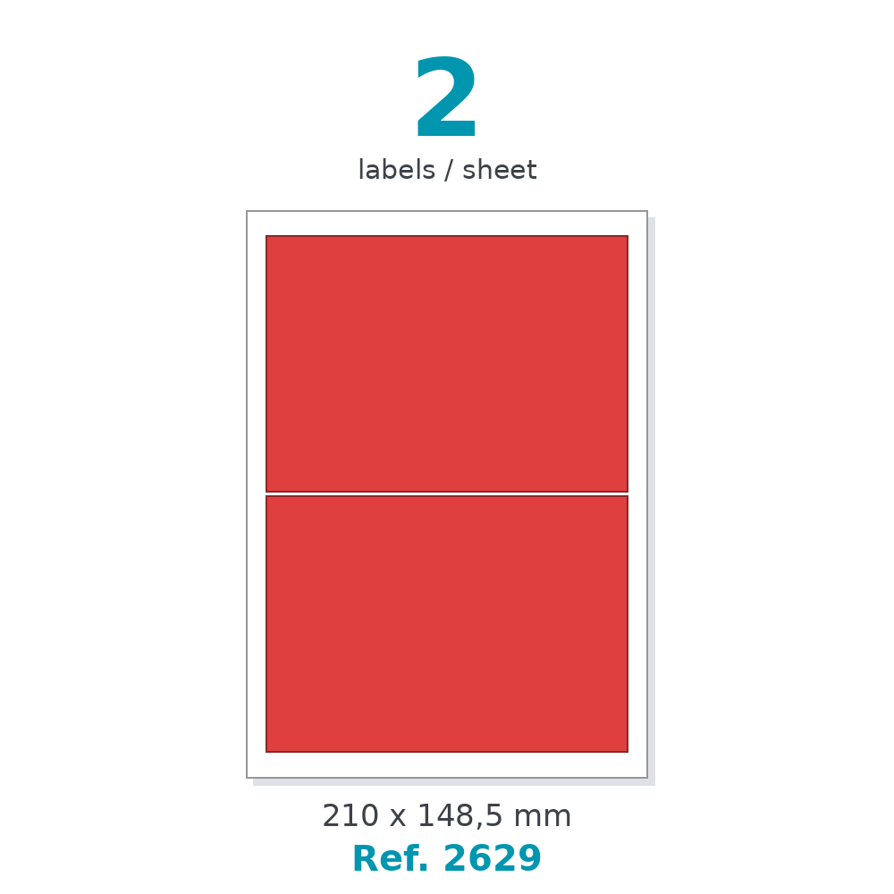 Label sheet layout - Ref. 2629