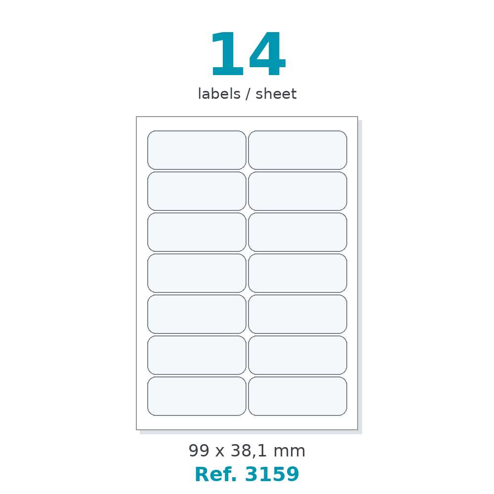 Label sheet layout - Ref. 3159