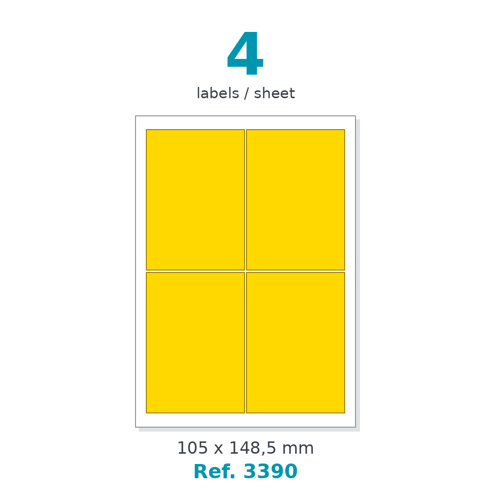 Label sheet layout - Ref. 3390