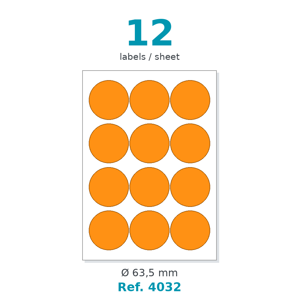 Label sheet layout - Ref. 4032