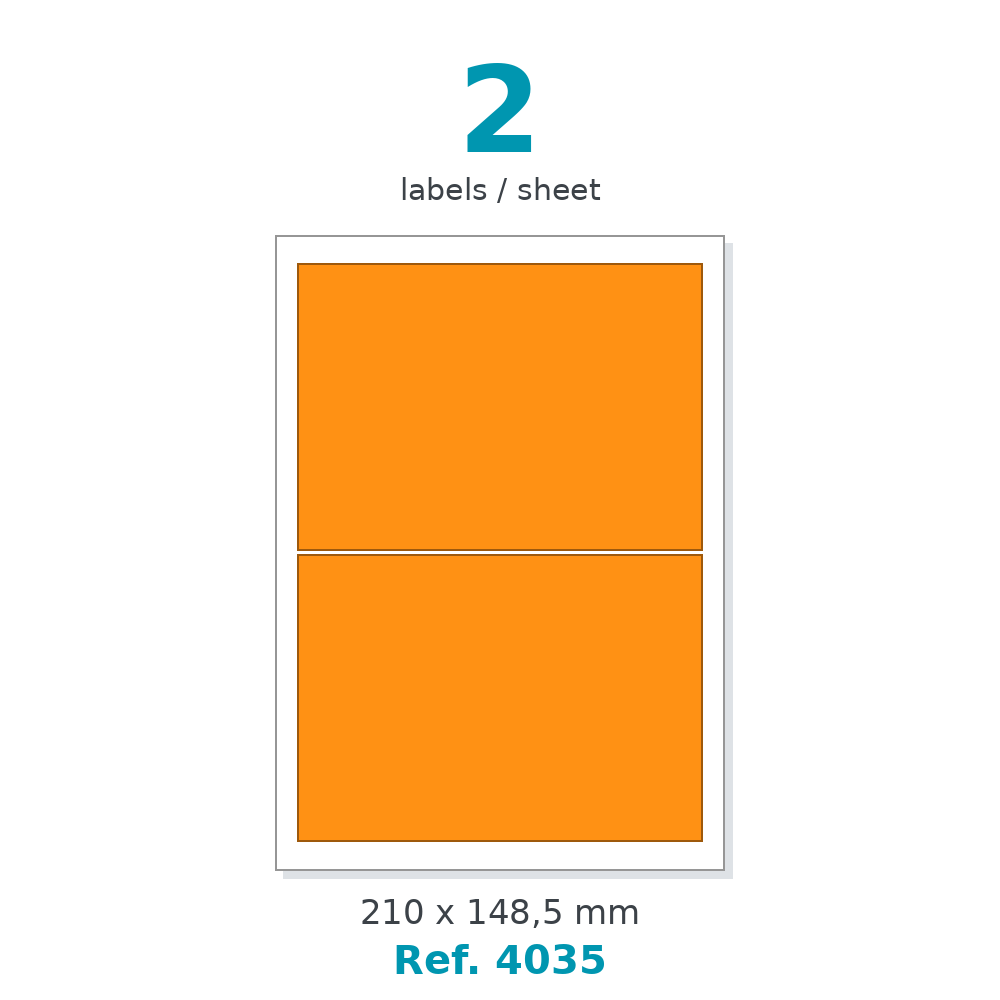Label sheet layout - Ref. 4035