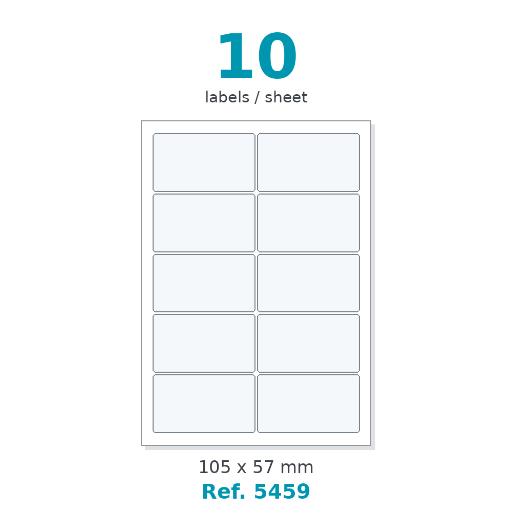 A4 label sheet layout - Ref. 5459