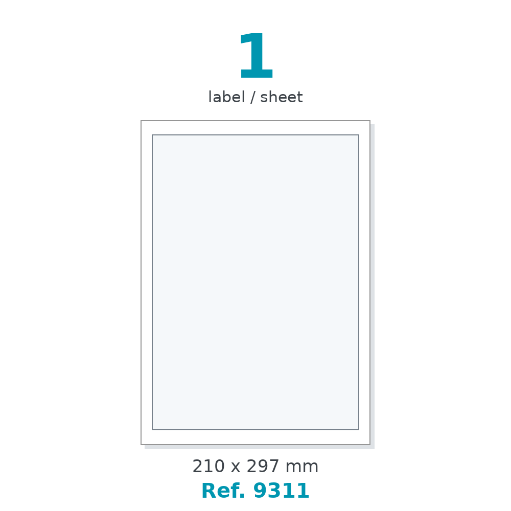 Label sheet layout - Ref. 9311