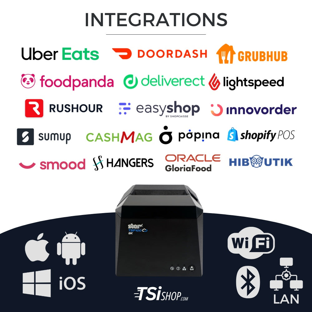 STAR MICRONICS TSP143IV SK WiFi USB Ethernet Android iOS - Etiquettes Linerless 40-80mm