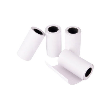Bobine de papier thermique linerless sans support siliconé, adhésif continu, gros plan, TSi Shop