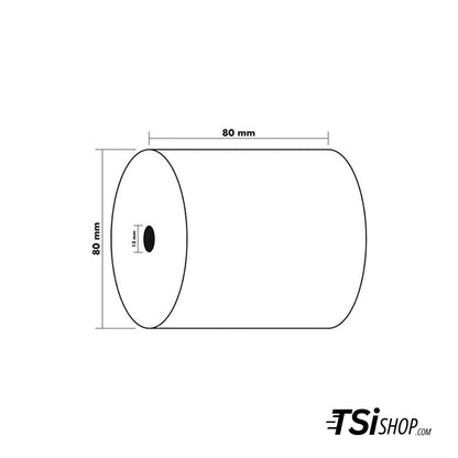 Bobines 80x80x12 - Ticket de caisse enregistreuse - Papier imprimante thermique 80 mm