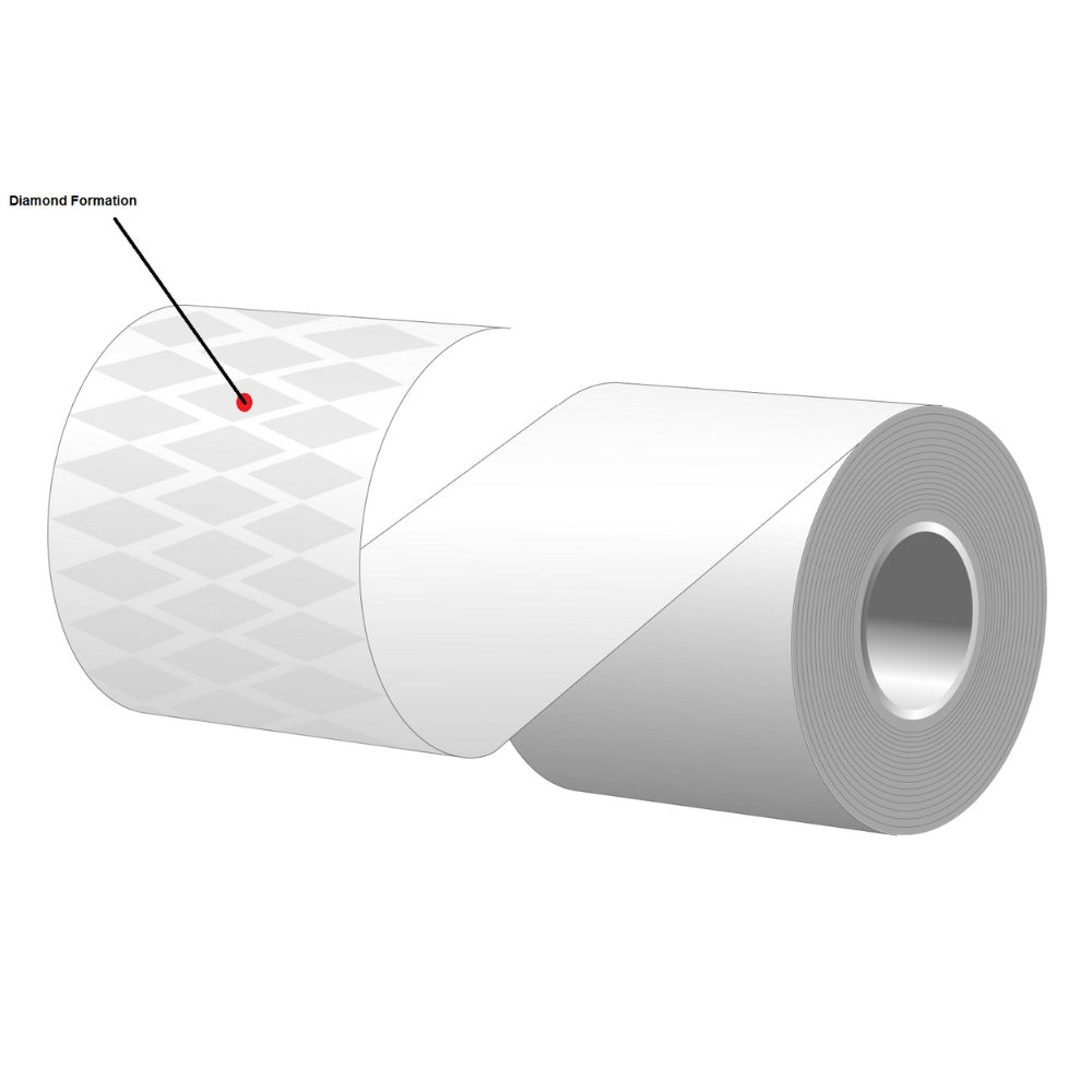 Étiquettes thermiques linerless 80 x 73 x 25 mm - 51.8 m MaxStick Iconex 2GOPlusD, adhésif repositionnable (carton de 24 rouleaux), MS3181702GOPLUSD