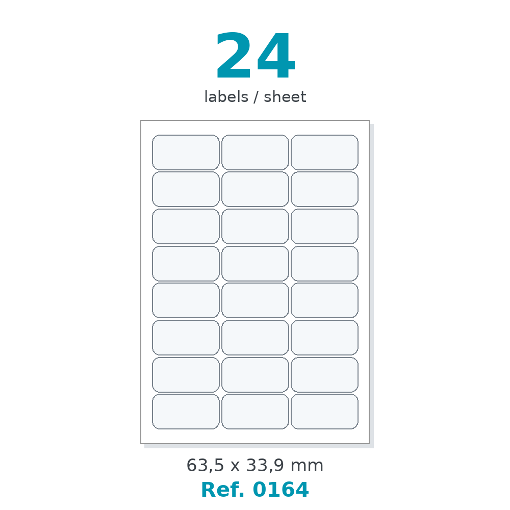 Label sheet layout - Ref. 0164