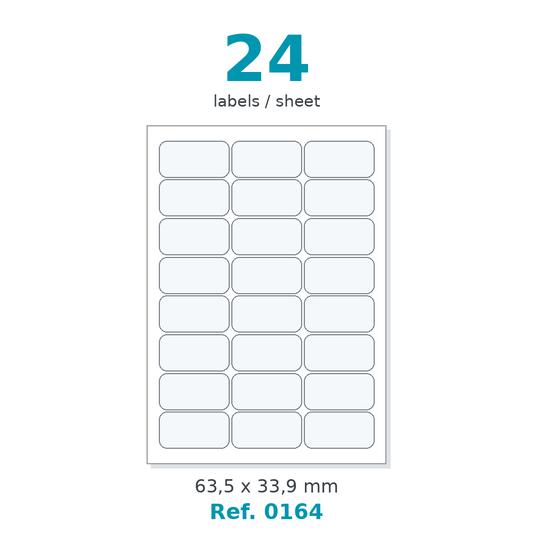 Label sheet layout - Ref. 0164