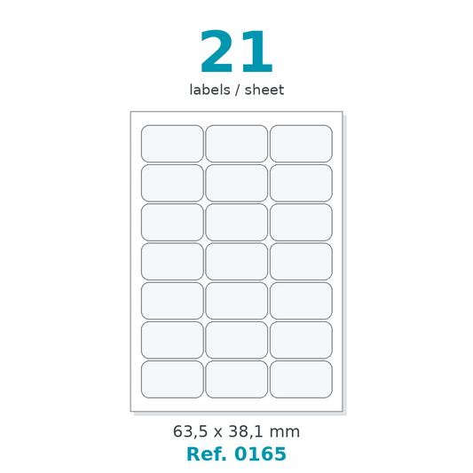 Label sheet layout - Ref. 0165