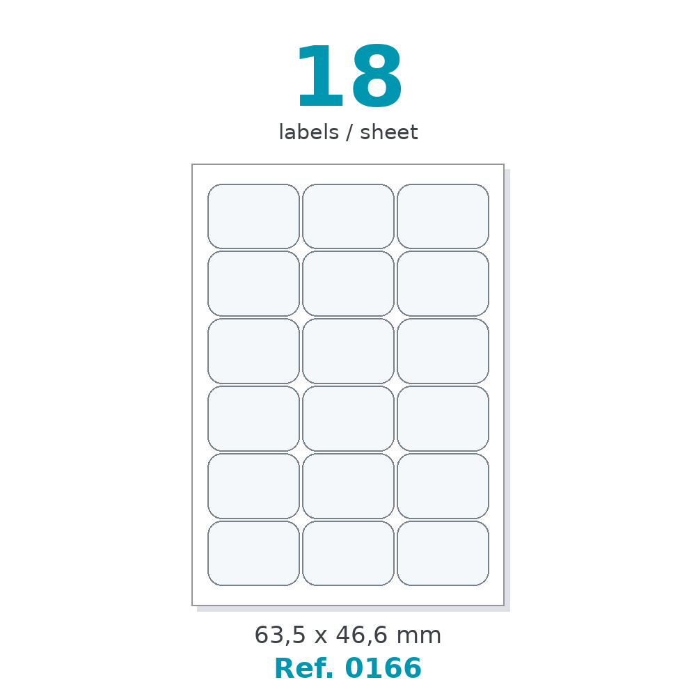 Label sheet layout - Ref. 0166