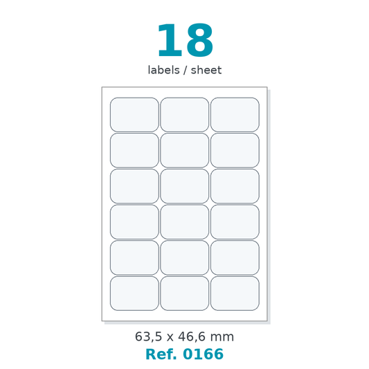 Label sheet layout - Ref. 0166