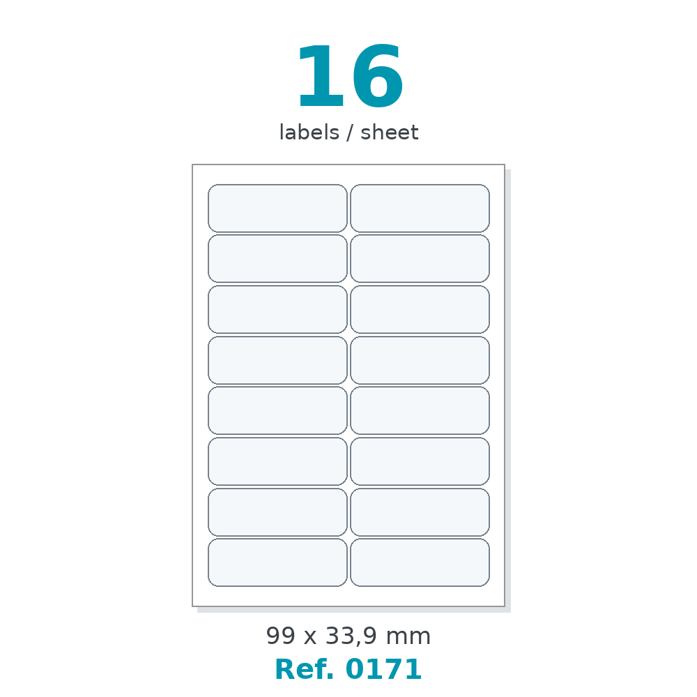 Label sheet layout - Ref. 0171