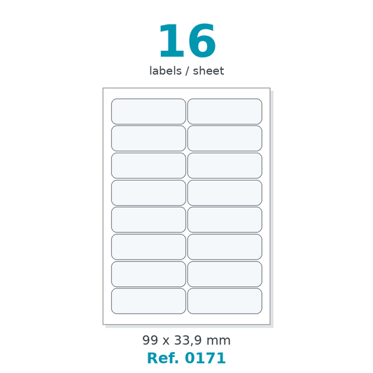 Label sheet layout - Ref. 0171