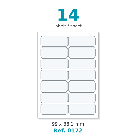 Label sheet layout - Ref. 0172