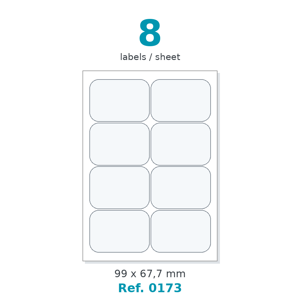 Label sheet layout - Ref. 0173