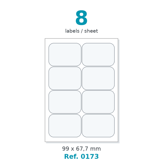 Label sheet layout - Ref. 0173