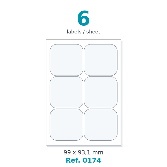 Label sheet layout - Ref. 0174