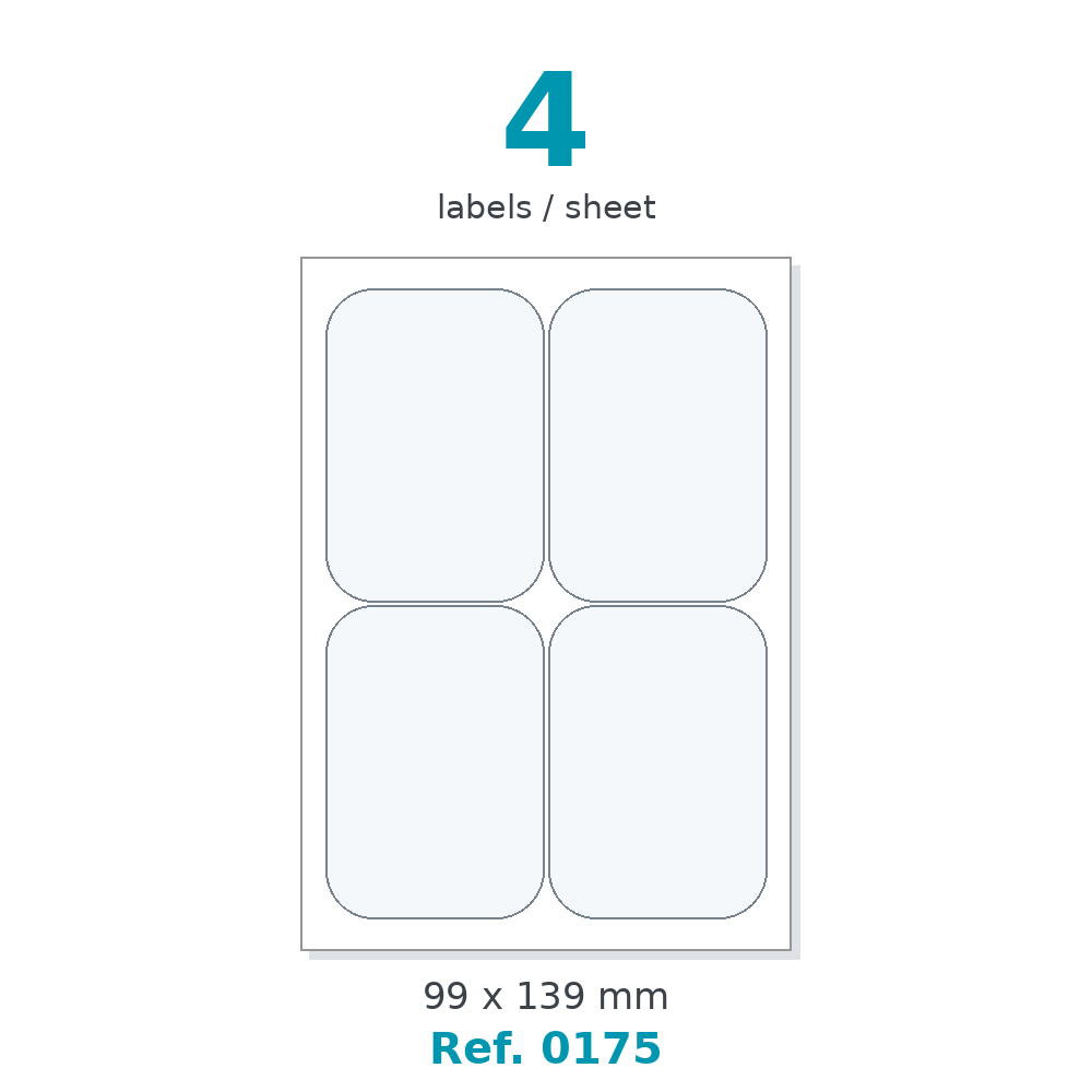 Label sheet layout - Ref. 0175