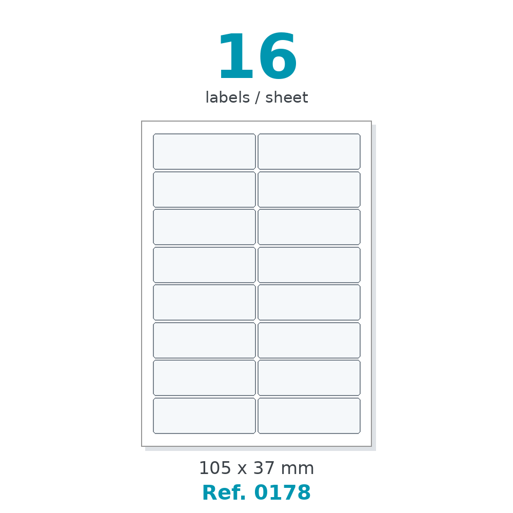 A4 label sheet layout - Ref. 0178