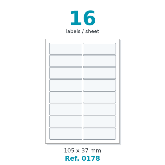 A4 label sheet layout - Ref. 0178