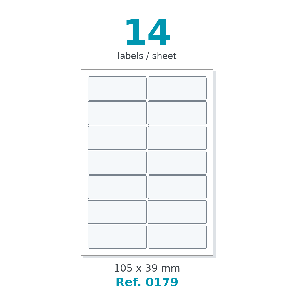 A4 label sheet layout - Ref. 0179