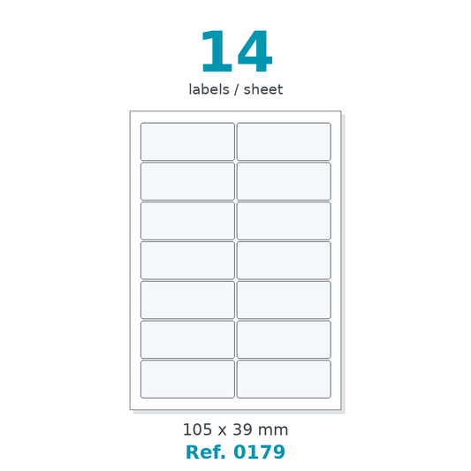 A4 label sheet layout - Ref. 0179