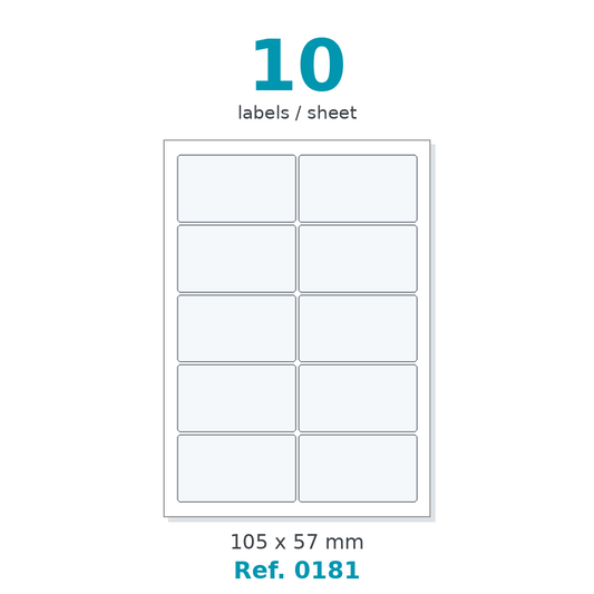 A4 label sheet layout - Ref. 0181