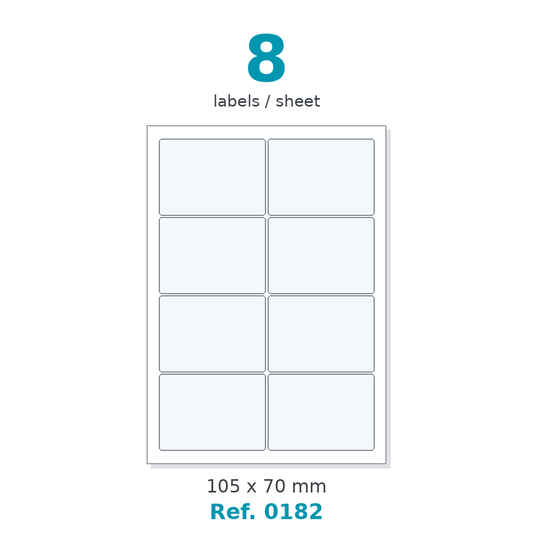 A4 label sheet layout - Ref. 0182