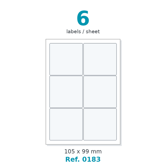 A4 label sheet layout - Ref. 0183