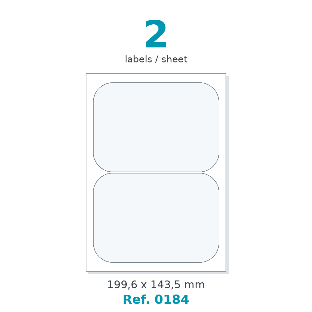 Label sheet layout - Ref. 0184