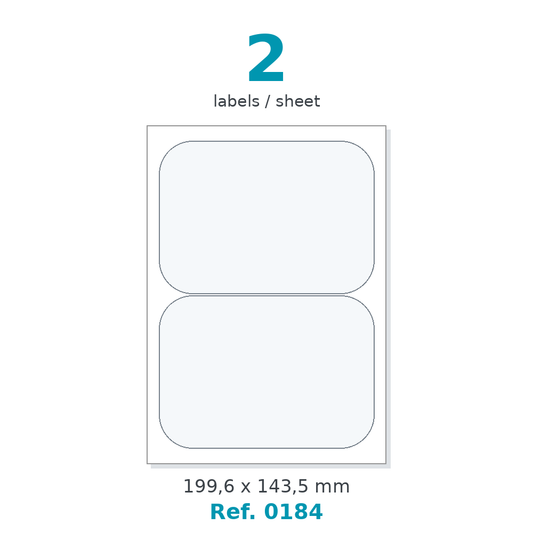Label sheet layout - Ref. 0184
