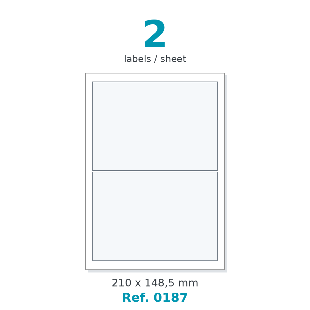 Label sheet layout - Ref. 0187