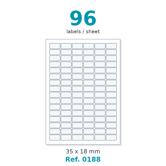 A4 label sheet layout - Ref. 0188
