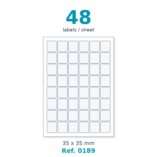 A4 label sheet layout - Ref. 0189