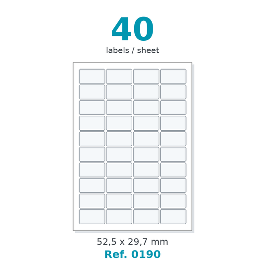A4 label sheet layout - Ref. 0190