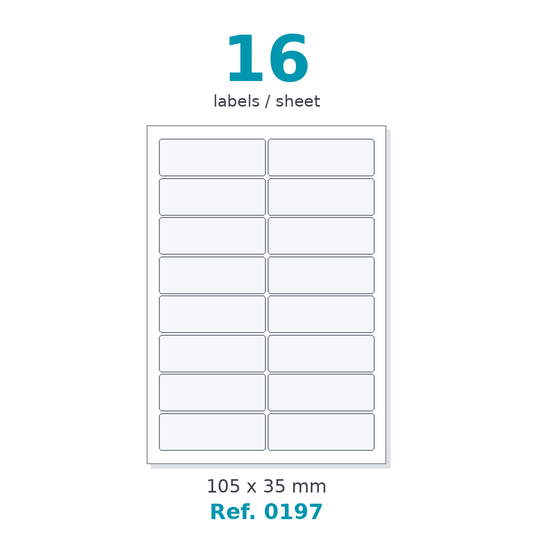 A4 label sheet layout - Ref. 0197