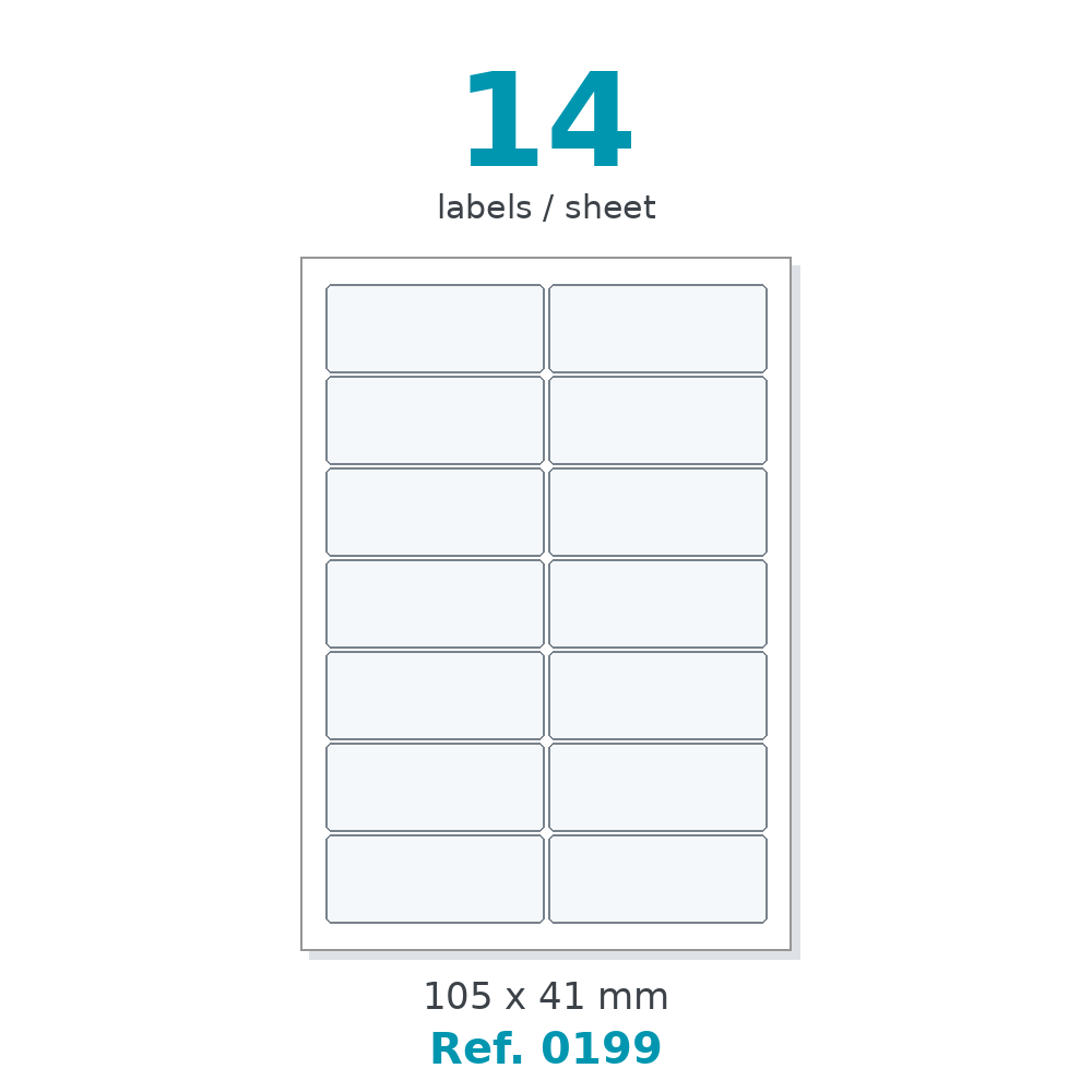 A4 label sheet layout - Ref. 0199