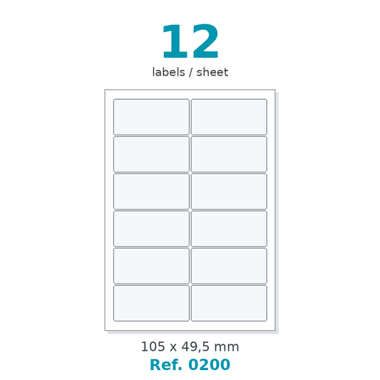 A4 label sheet layout - Ref. 0200