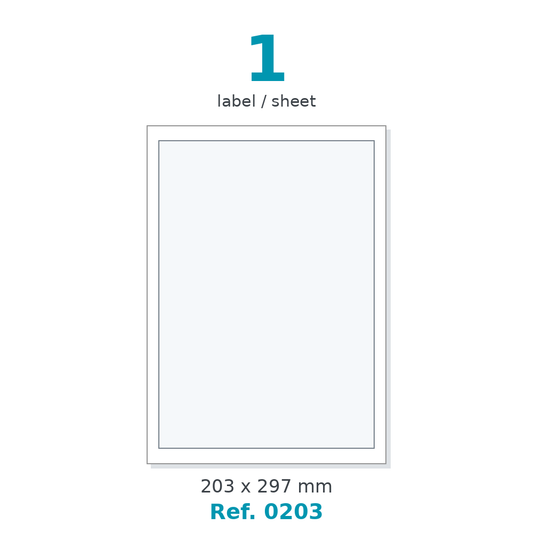 Label sheet layout - Ref. 0203