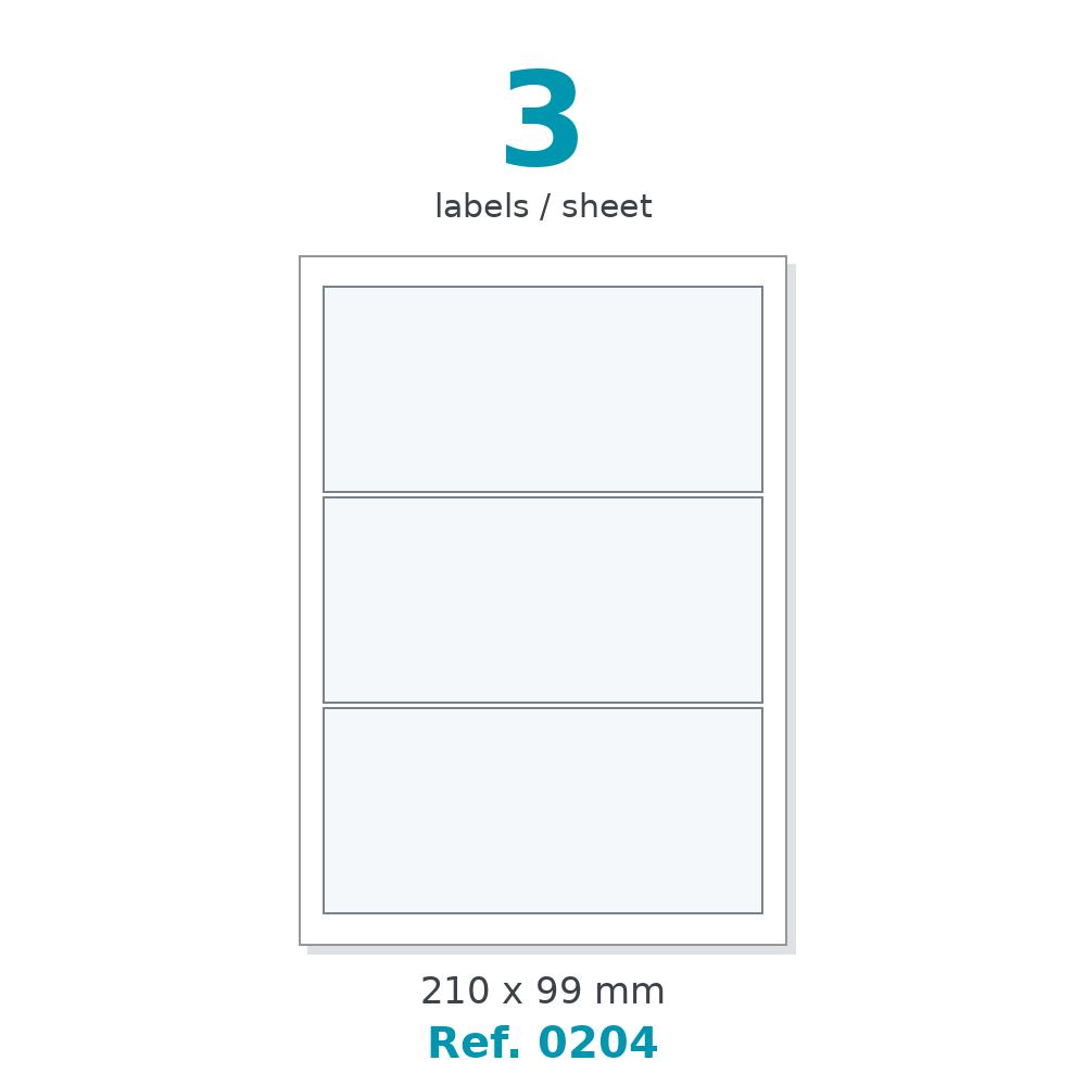 Label sheet layout - Ref. 0204