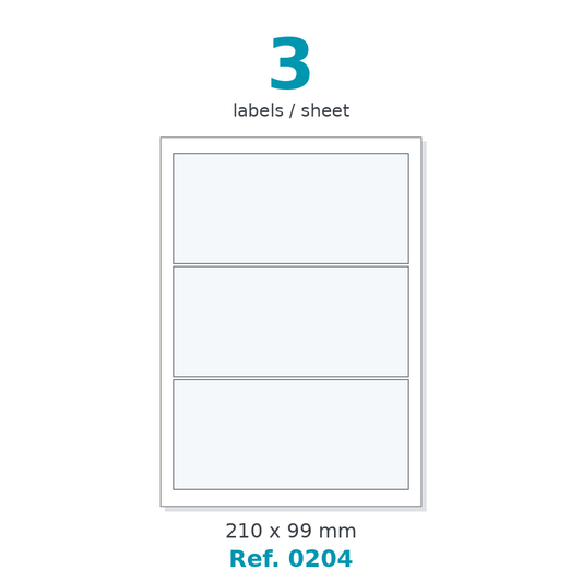 Label sheet layout - Ref. 0204